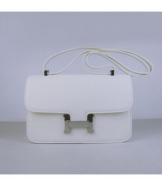 Hermes Constance Togo Leather Bag HSH020 White Silver